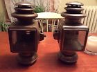 1032 Solar Brass Car Pair No Tier Oil Side Lamps