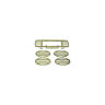 25-111849-1 Corvette Mirror Taillight Louver License Plate Frame Set Gold Acrylic