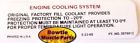 3979912 Bmp Camaro Chevelle Corvette Nova Coolant Decal