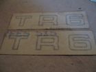 625668 Triumph Rear Fender Decals Pair Black Nos