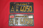1h-4050 Vtg Plates 1963 Dealer License Yom Yellow California Black Clear Ca Auto