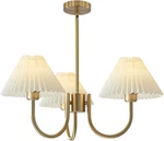 Vintage 3-LIGHT Brushed Gold Chandelier For Dining Room & Entryway. Fixed Price $235.99.