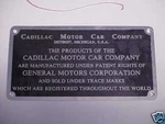 Cadillac Firewall Data Plate Light Etch & Black Anodized Nos. Fixed Price $110.00.