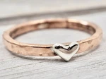 Solid Copper Silver Minimalist Healing Handmade Unisex Ring, Heart. Fixed Price $20.99.