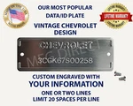 Embossed Chevrolet Vin Door Dash Tag Serial Number Data Plate Chevy. Fixed Price $42.25.