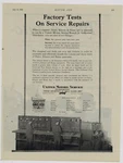 1920 United Motors Service Ad: Testing Station Pictured - Delco, Remy, Klaxon. Fixed Price $21.84.
