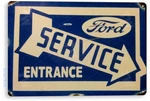Tin Sign Ford Service Entrance Oil Gas Parts Auto Shop Garage A380. Fixed Price $10.95.