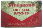 India Vintage Tin Box: Firestone Hot Seal Patches Printed. Fixed Price $45.00.