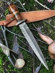Custom Handmade Damascus Steel 15 Inches Dagger Knife - Leather Handle W Brass. Fixed Price $29.99.