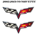 Front Hood Rear Crossed Flags Badge Emblem For 05-13 C6 Corvette Sport Chrome. Fixed Price $24.93.