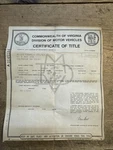 1964 Ford Door 4DSDN Certificate Historical Document Virginia. Fixed Price $39.99.