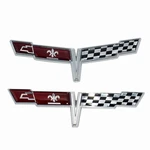 Pair 1980 Corvette C3 Front Nose & Rear Gas Emblems Crossed Flag Badges Chrome. Fixed Price $55.25.