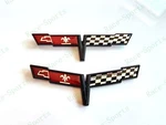 2PC Black Front Nose Rear Gas Lid Crossed Flag Emblem Badge 1981 C3 Corvette. Fixed Price $44.80.