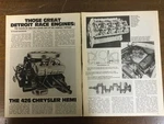 Misc 6432 Article Those Great Detroit Race Engines The 426 Hemi Page. Fixed Price $14.99.