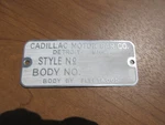 Cadillac Fleetwood Blank Firewall Number Plate Data Brougham Sedan De Ville Dm. Fixed Price $164.95.