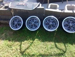 1970 Chevelle Ss 14" Rally Rims, Set Of W/ Trim Rings, Center Caps Ya Code. Fixed Price $975.00.