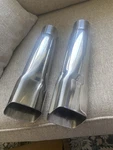 Mopar A-body Stainless Exhaust Tips 2.5 Inch. Brand New. Duster Dart Barracuda. Fixed Price $150.00.