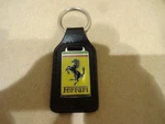 Ferrari - Key Ring Enamel Script On Heavy Leather P/n FER01001. Fixed Price $46.00.