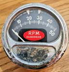 Vintage Sun Rc Red Football Tachometer - 5000RPM Untested Hot Rod 1950S 60S. Fixed Price $99.00.