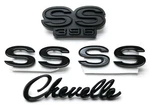 New Custom All Black Emblem Set / For 1968-69 Chevelle Ss 396 Script Badge Trim. Fixed Price $187.99.