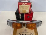 Mgb Nos L677 Side Flasher Lamp Assembly (pair) In Amber/clear W/lucas Box. Fixed Price $285.00.