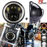 For Harley Davidson 5.75" Led Headlight + Housing Bucket, Round Black Design. Fixed Price $50.50.