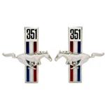 1967 1968 Mustang Fender Emblem 351 Running Horse Pair Right & Left Dynacorn. Fixed Price $103.95.