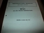 Ac/dc Truck Generator,onan Model 2.0UG-1N/135,INSTRUCTION Manual. Fixed Price $8.95.