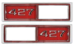 Trim Parts Red Front Marker Light Bezel 427 Emblem Pair / For Listed Chevy 4524A. Fixed Price $137.99.