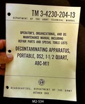 1969 Decontaminating Apparatus, DS2, ABC-M11, Maintenance, Tm 3-4230-204-13. Fixed Price $24.99.