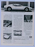 1973 Ford Pantera By Ghia Vintage B&w Original Print AD-8.5 X 11". Fixed Price $5.56.