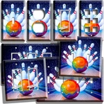 Bowling Alley Marble Ball Strikes Pins Light Switch Outlet Plates Home Gym Decor. Fixed Price $21.59.