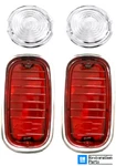 60-66 Chevy/gmc Truck Fleetside Rear Tail Light/back-up Lenses W/aluminum Trim. Fixed Price $82.67.