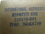 Ihc International Harvestor Temp Gauge 220248-R91 58,59,60,P/U,TRAVELALL. Fixed Price $39.99.