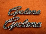 Original Pair Vintage Cyclone Rear Quarter Panel Emblem 1968 1969 1970 Mercury. Fixed Price $199.95.