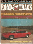 February 1971 Road And Track 1970 Duesenberg Lamborghini P250 Peugeot 304. Fixed Price $17.00.