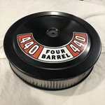 Black Air Cleaner White Filter 440 Plymouth Bbl Carb New 14" Dodge. Fixed Price $79.95.