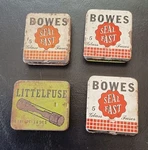 Bowes Seal Fast Fuses And Littelfuse - Lot Of 4 Metal Boxes With 16 Glass. Fixed Price $6.00.