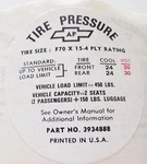 Nos 1968-1972 Corvette Glove Box Tire Pressure Decal, Older Style Check The Pics. Fixed Price $19.95.