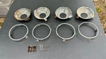Oem Mopar 68-70 B/c-body Set Of 4 Headlight Buckets Beauty Retaining Rings 3-TAB. Fixed Price $135.00.