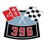 Oer "396" Crossed Flags Die-cast Air Cleaner Emblem. Fixed Price $90.80.