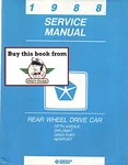 1988 Chrysler/dodge/plymouth 5TH Ave/diplomat/gran Fury/etc Shop Service Manual. Fixed Price $39.95.