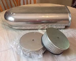 97002395 Mr Gasket Aluminum Polished Finned Scoop 4X2 Dual 4-BBL. Fixed Price $200.00.