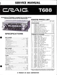 Craig T688, Stereo Cassette Player, Am/fm/mpx Radio, Service Manual. Fixed Price $20.00.
