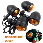 4X Black Motorcycle Turn Signal Lights Mini Bullet Blinker Amber Indicator. Fixed Price $15.95.