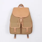 Miim Lucas Beige Backpack Leather Trim Korean Fashion Classic Drawstring. Fixed Price $199.00.