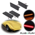 For 74-79 Chevy Corvette C3 Smoke Front Amber Rear Red Led Side Marker Light Kit. Fixed Price $99.99.