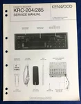 Original Kenwood KRC-204 285 Cassette Receiver Service Manual BB1. Fixed Price $14.95.