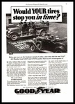 1934 Goodyear G-3 All-weather Tread Tires Stopping Margin Of Safety Print. Fixed Price $9.95.