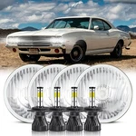 5-3/4" Stock Glass Metal Headlight Led 4000LM H4 Bulb Headlamp Set Of. Fixed Price $86.25.